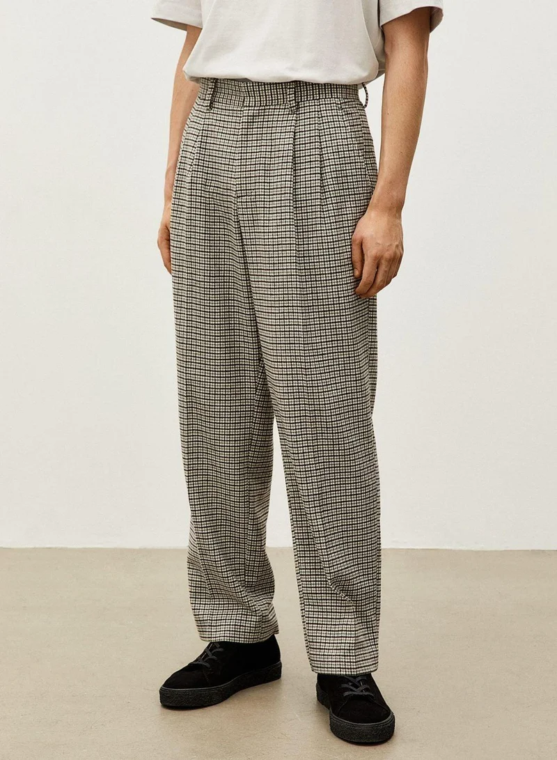 H&M Checked Straight Fitt Pants